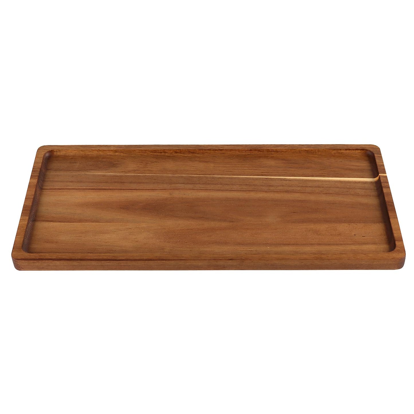 MUKCHAP 4 Pack Wood Serving Platters, 17 x 8 x 0.78 inch Rectangle Large Wooden Serving Tray for Fruit, Dessert, Food, Snack
