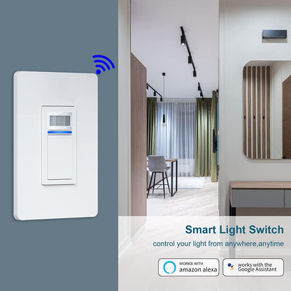 Nexete Smart Wi-Fi Double Light Switch, 2 in1 Single Pole Switch Compatible with Alexa Google Assistant & IFTTT,Remote Control, Timing Function No Hub Required (1-Pack Double)