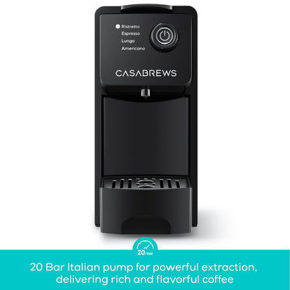 CASABREWS CM7036E Espresso Machine for Nespresso Original Pods, 20 Bar Compact Capsule Coffee Machine with 21 oz Removable Water Tank and 4 Brewing Modes, Mini Espresso Maker for Home or Office, Black