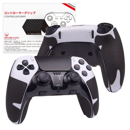 HOTLINEGAMES Controller Grips Compatible with PS5 Dualsense Edge, PlayStation 5 Controller Accessories, Skin Kit, Anti-Slip Grip Tape, Sweat-Absorbent, Easy to Apply (Handle Grips)
