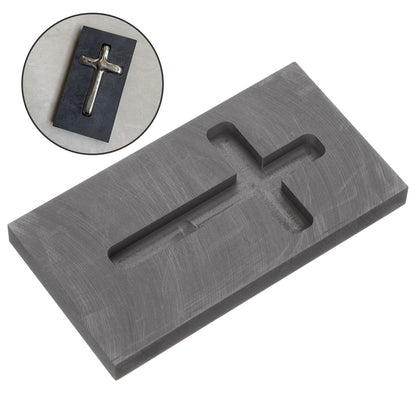 4pcs Gold Silver Graphite Ingot Mold Cross Shape Jewelry Melting Tool for Casting High Thermal Stability Conductivity for Melting Alloys
