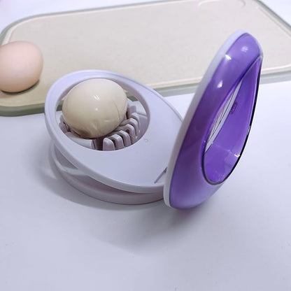 Egg Slicer for Hard Boiled Eggs,Easy to Cut Egg into Slices, Wedge and Dices, Sturdy ABS Body with Stainless Steel Wires,Non-slip Feet,Dishwasher Safe, BPA Free (Red)