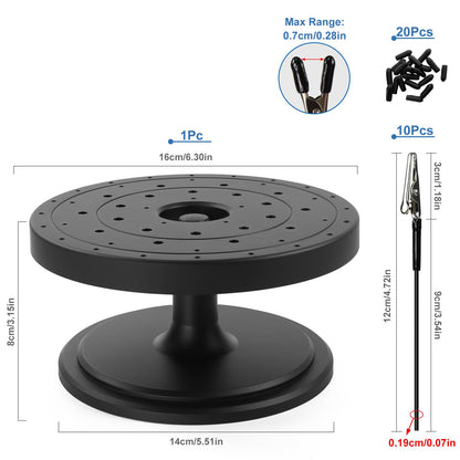 Evemodel 360° Rotatable Spray Work Painting Stand with 10PCs Alligator Clips Stick Set Modeling Tools for Airbrush Hobby Model Parts