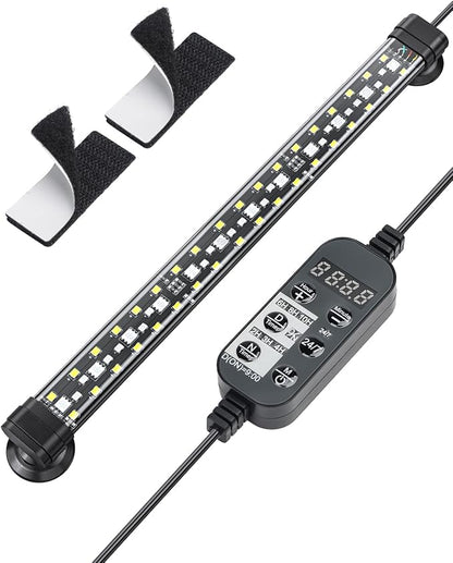 Pawfly 6.5 W Aquarium LED Light 12 Inch 24/7 Fish Tank Light with Full Spectrum IPX8 Waterproof Lights Multi-Colored LEDs with D/N Mode Single Color Effects Timer and Adjustable Brightness