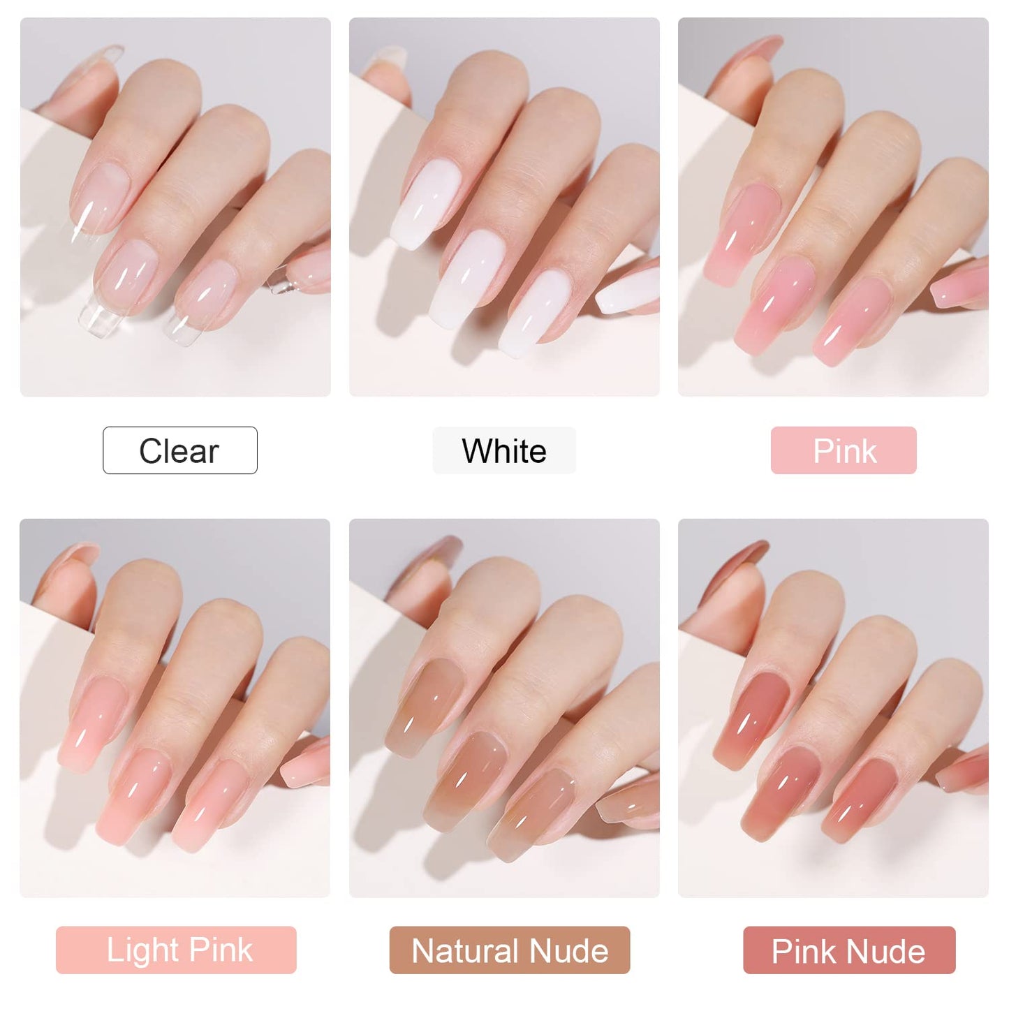 GAOY Poly Gel Nail Kit with U V Light Starter Kit, 6 Pcs Builder Gel Extension Kit for Beginners with Everything Nail Art DIY