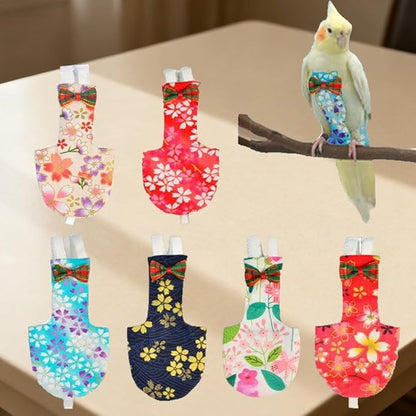 5pcs Bird Diaper Cute Printed Parrot Flight Suit Parrot Nappy Reusable Pigeon Pants Cockatiel Clothes for Parakeet Mini Macaw Budgie Canary for Indoor Outdoor - color1 XS