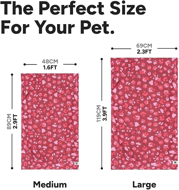 Dock & Bay Pet Towel - Super Absorbent & Quick Drying Dog Towels with Bag - 100% Recycled - Pink Paws, Large (120x70cm, 47x27)