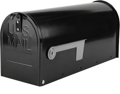 Black Post-Mount Mailboxes for Outside, RAINHOL Metal Mailbox, Galvanized Steel Outside Mail Boxes, Medium Capacity, 19 x 8.7 x 6.7 Inches