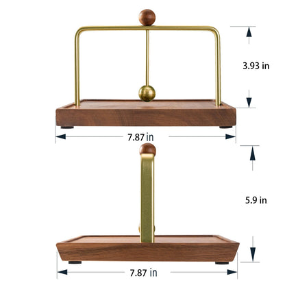 Wood Napkin Holder for Table, Square Tabletop Napkin Dispenser with Sophisticatedly Metal Center Bar, Cocktail Napkin Holder for Home, Kitchen, Office, Restaurant, Hotel, Cafe, Bar