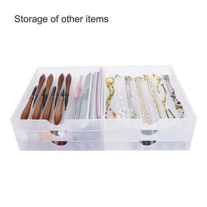 FASTRYF Desk Drawer Organizer, Pen Holder Tray Pen Storage with Fountain Pen, Pencil, Marker, Crayon, Chalk, Nail Art Tools for Office, Craft Room - 2pack