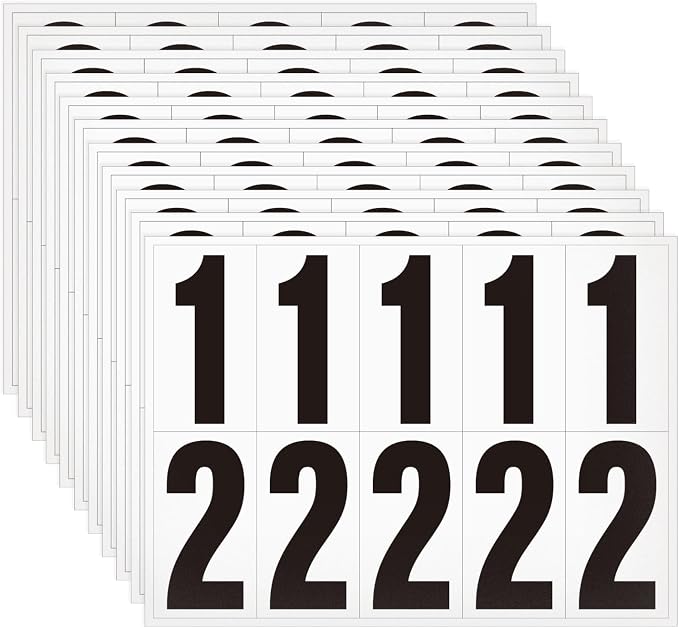 2 inch Self Adhesive Numbers for Mailbox, House Numbers, Reflective Mailbox Number, Trash Cans Number, for Outside, 120 PCS (Black/White)