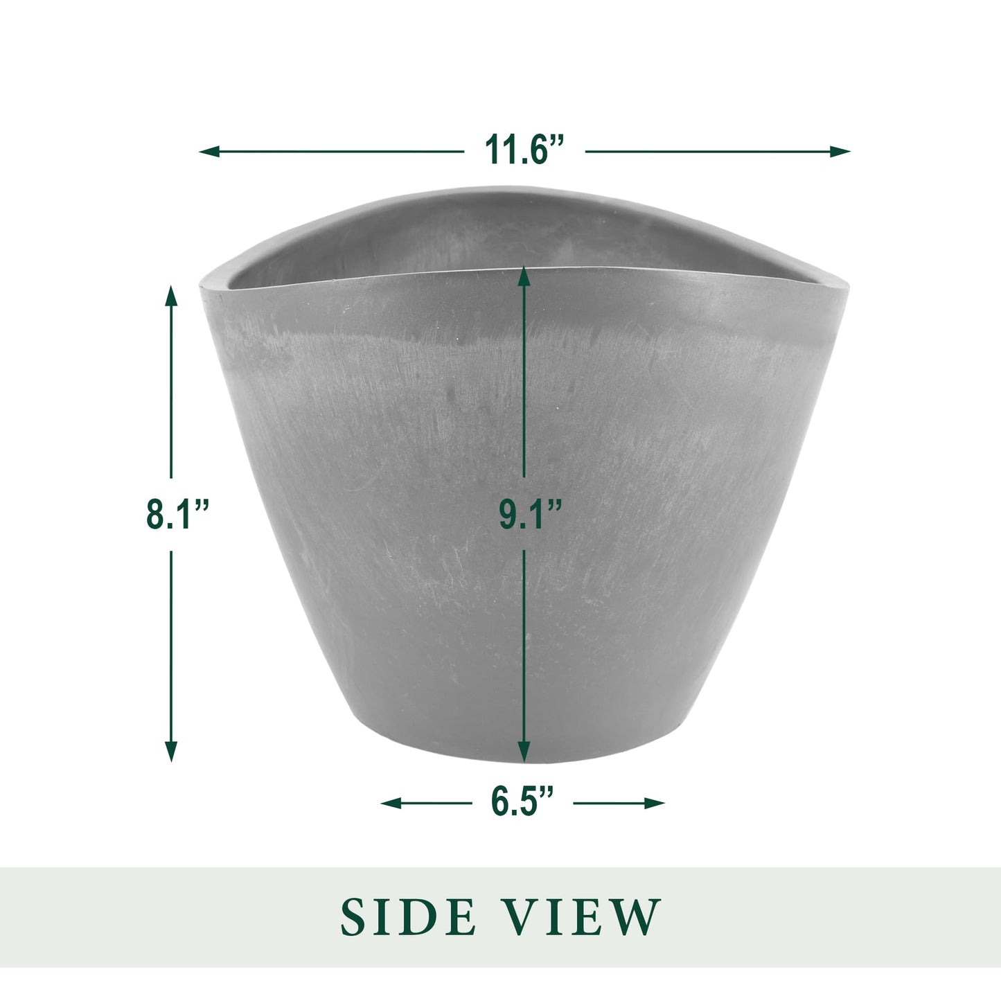 Arcadia Garden Products PSW YB41TC Swoop Pot, 16 by 12 by 9-Inch, Terra Cotta