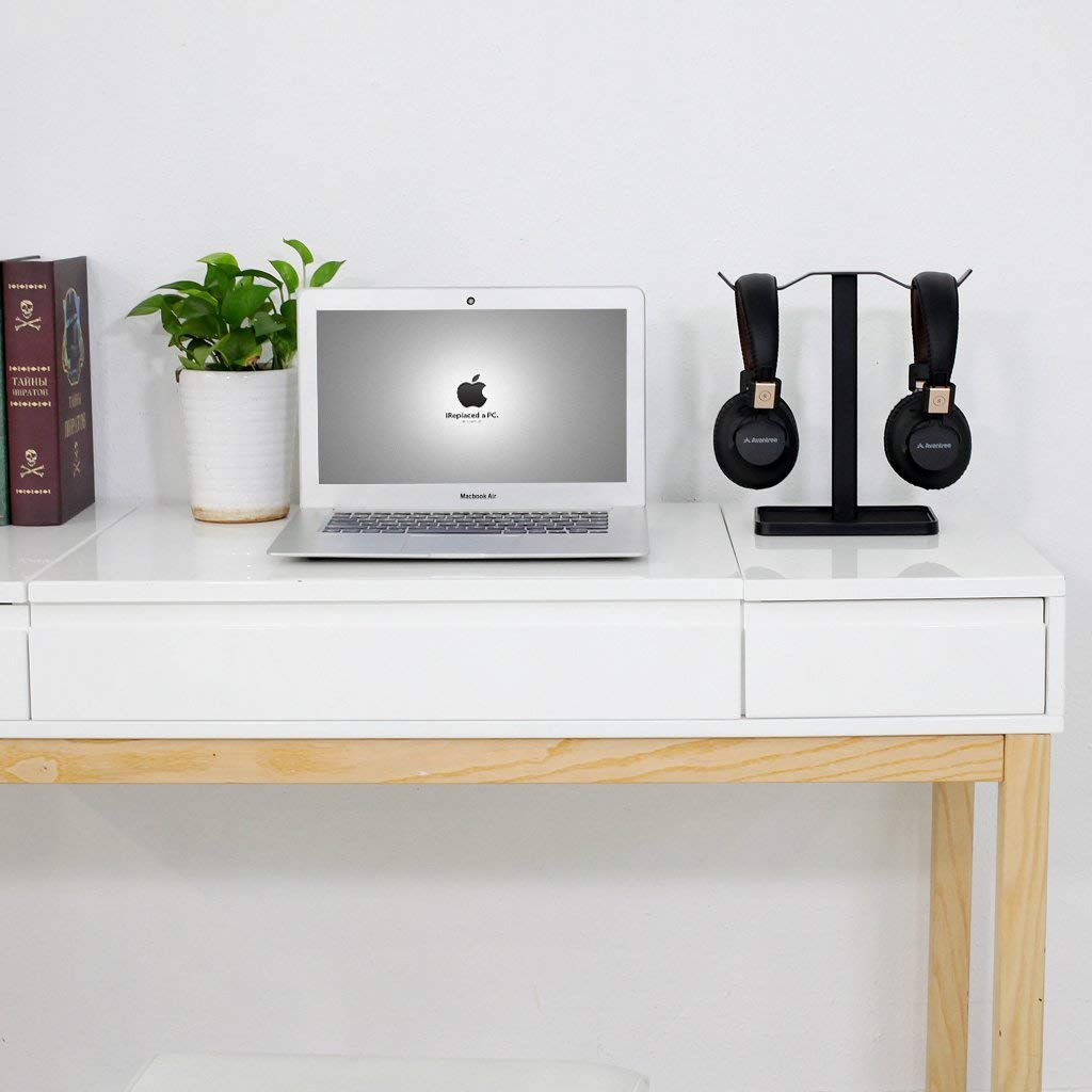 Avantree Neetto HS908 - Dual Headphones Stand for Desk, Aluminum Alloy & Metal Gaming Headsets Holder Hanger