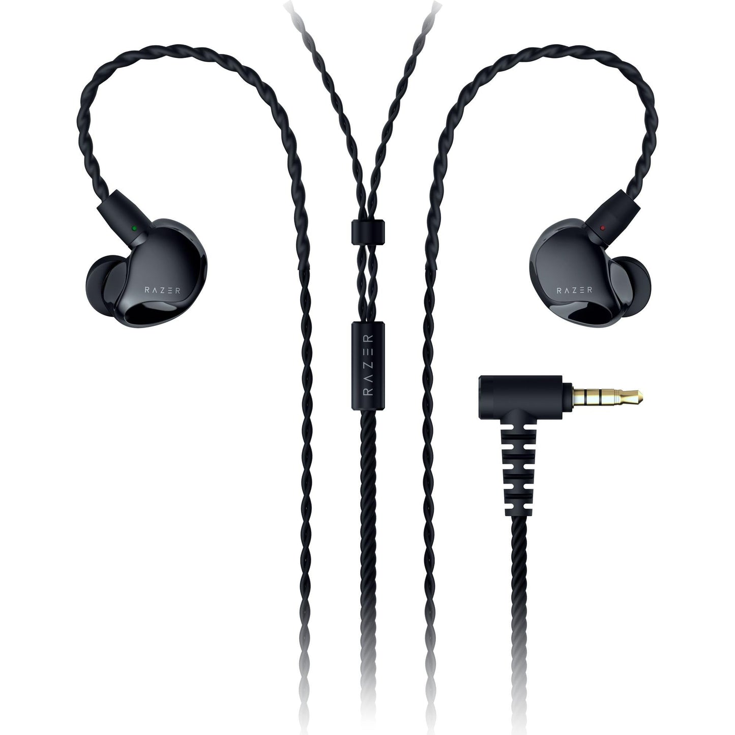 Razer Moray in-Ear Monitor for All-Day Streaming: Clear, Full-Range Audio - Comfortable Fit - Low Profile Design - Sound Isolating Earbuds - Detachable Over-Ear Wire - Custom Ear Tips & Case - Black