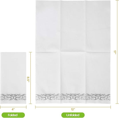 FOCUSLINE 200 Linen Feel Disposable Bathroom Napkins, Soft and Absorbent Paper