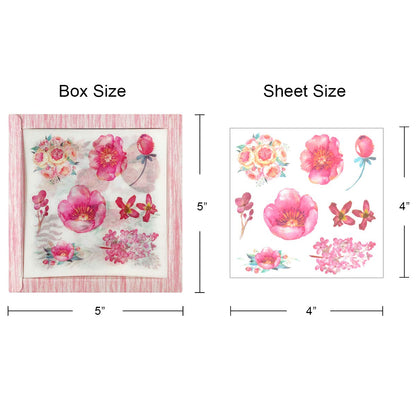 allydrew Washi Scrapbooking Stickers Box Set, Pink Flowers (20 Sheets)