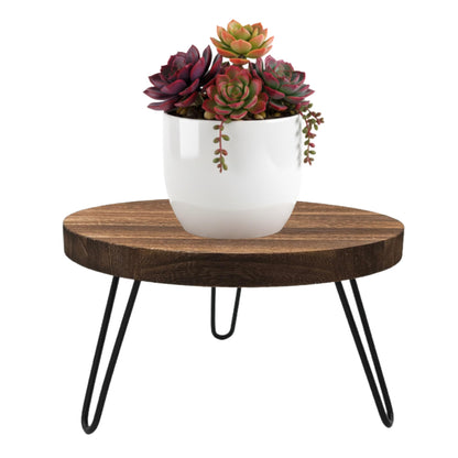 FESTLOVE Wood Plant Stand Indoor Outdoor, 12'' Wooden Planter Stands Fit 5-15 Inch Pot, Plant Stool Flower Pot Stand Gardening Display Pedestals for Decor Living Room Balcony, Office, Patio