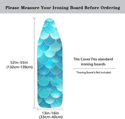 Mermaid Thick Padding Ironing Board Covers Durable Stain Resistant Hook and