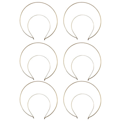 Zreneyfex 6 Packs 2 Layer Gold Metal Queen Goddess Angel Halo Crown Headband Hairbands DIY Craft Bands Wedding Bridal Headpieces Prom Halloween Party Cosplay Costume Hair Accessories