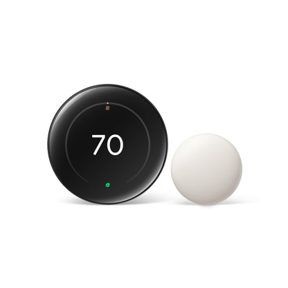 Google Nest Learning Thermostat (4th gen) + Nest Temperature Sensor (2nd gen) - Obsidian