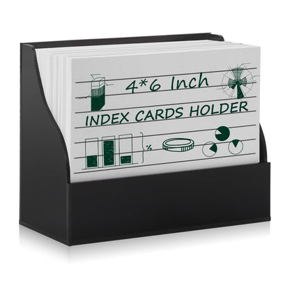SHIQIKEJIPTY 2PCS Acrylic Index Card Holder 4x6 Black Note Card Organizer Box Card Display Stand Business Card Organizer Box Postcard Display Rack for Desk Office Classroom 4.7*2.3*6.3 Inch(No Card)