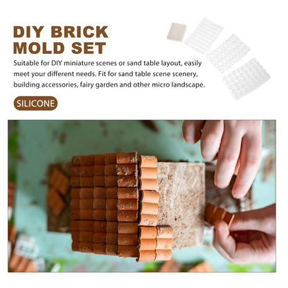 UPKOCH Mini Brick Mold Set Silicone 1 6 Scale Miniature Brick Making Tools for Dollhouse Sand Table and Mini Garden Landscape Crafting