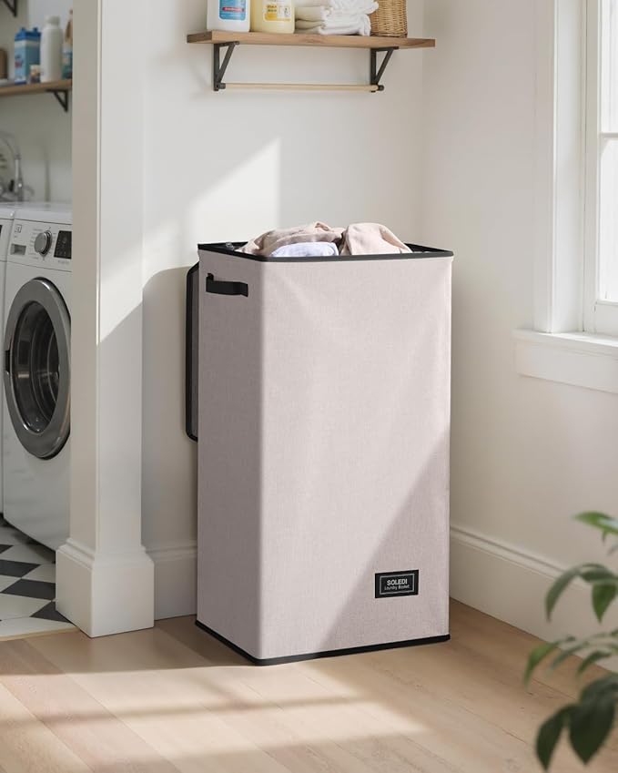 SOLEDI Laundry Hamper with Lid 100L Large & Tall Collapsible Laundry Basket