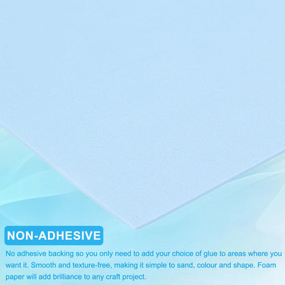 PATIKIL 30 Pack EVA Foam Sheets, 12" x 8" 2mm Thick Foam Sheets Crafts Foam Paper for Craft Classroom Bulletin Board Decor Scrapbooking DIY Cosplay Costume, Light Blue