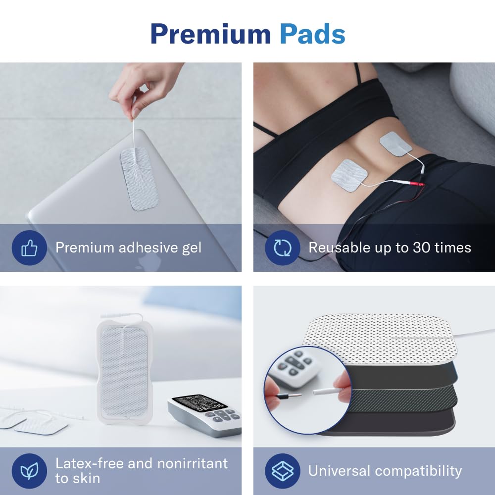 Alcedo TENS Unit + EMS Combination Machine Muscle Stimulator for Pain Relief, Electric Rechargeable Pulse Massager with 41 Modes for Back/Neck Pain Therapy