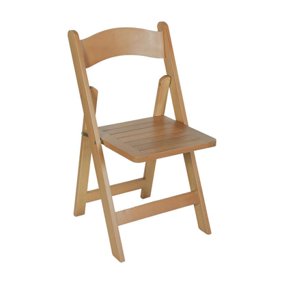 Flash Furniture Holden Commercial Solid Wood Dining Chair, Foldable Design, Solid Beechwood Frame, Curved Back, Mortise and Tenon Construction, Oak