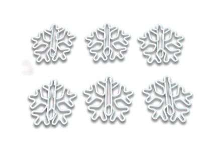 Snowflake Shaped Paper Clips (100 Count) in Tin – White Decorative Clips for Office, Desk Organization & Gifts – Butler in the Home