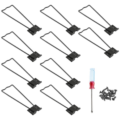 Rierdge 10 Pcs Easel Back, Iron Picture Frame Easel Back, Photo Frame Easel Back Stand with Screws & Screwdriver (Black)