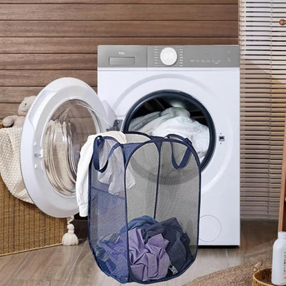 2 Pack Pop Up Laundry Hampers, Collapsible Mesh Laundry Basket, Foldable