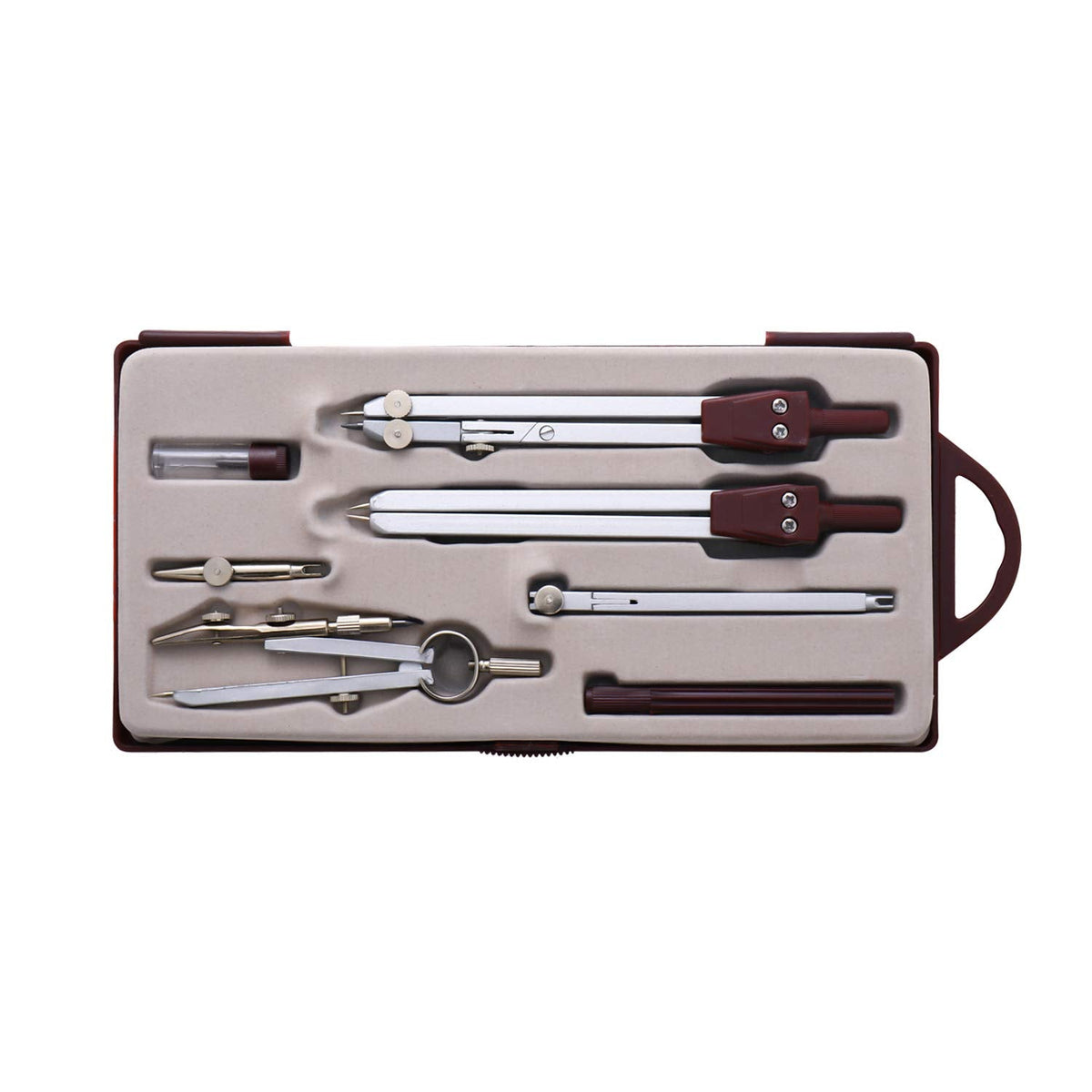 Compass for Geometry Drafting Tools 16 pcs Geometry Set Metal Rulers and Compasses for Architecture and Students Geometry Set for School Protractor and Compass Ruler Set and Geometry Compass W.8.5oz