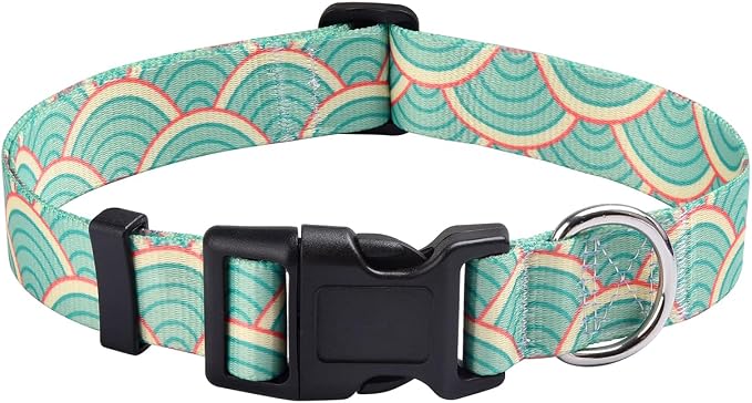 MarukoPet Dog Collar, Adjustable for Small Medium Large Dogs Puppy, Cute Design with Bohemia Floral Tribal Geometric Patterns Boys Girls Dog Collar(Sector-M)
