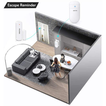 Door Chime When Door Opens, Door Opened Alarm for Home/Business Office/Bedroom Entering, 1-Sensor + 1-Receiver with 500FT Range,58 Chimes,5-Volume Level, Entry Alert for Kids/Toddler/Dementia Safety