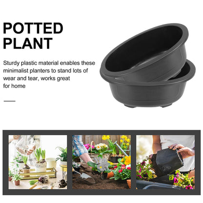 ERINGOGO 2 PCS Bonsai Training Pots, 17'' Bonsai Plants Growing Pot Plastic Oval Planter with Drainage Hole, Large Deep Flower for Nursery, Garden, Balcony