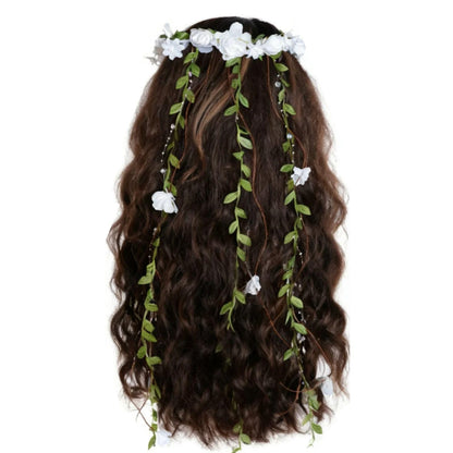 Sucrain Flower Headpiece for Women, Fairy Floral Headband Flower Crown Hair Accessories for Wedding Princess Renaissance Cosplay