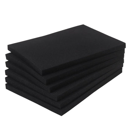 NINGWAAN 6 PCS Foam Insert Black, Cuttable Foam Padding Sheets Cushioning Inserts for Packing Cases, Toolbox, Crafts Make, Moving, 16 x 12 x 1 inch