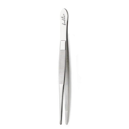 Beaditive 5.5-inch Sewing Machine Tweezers Set (3-pc) Serrated Straight Tips | Professional Grade, High Precision | Stainless Steel