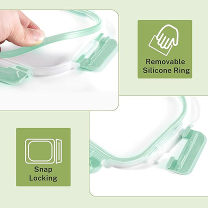 HOMBERKING 8 Pack Glass Food Storage Containers