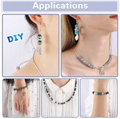 Glass Beads for Jewelry Making, 18 Colors Glass Beads for Bracelets Making kit Including 2-8mm Bead spacers/Lava Beads/Stone Rock DIY Jewelry Making Supplies for Adults (Thanksgiving, Christmas)