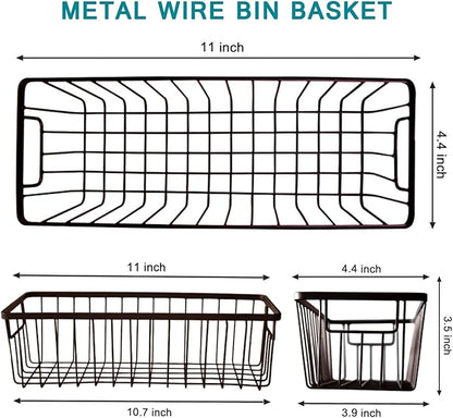 Farmhouse Metal Wire Bin Basket