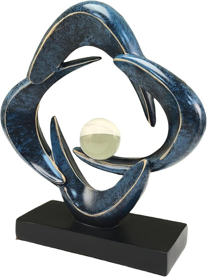Modern Home Decor Abstract Decorative Sculpture Decorations for Living Room Dining Room Office, Resin Art Statues Coffee Table Bookshelf Decor Accents (Blue)