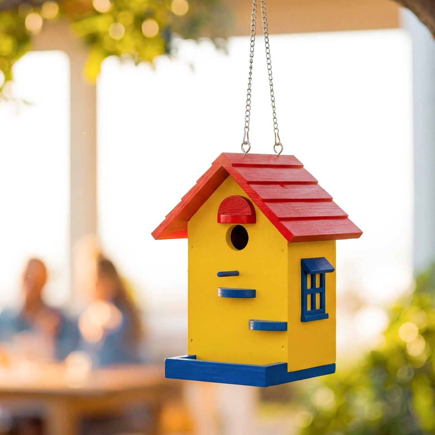 DIY Wooden Bird House Kit–Unfinished Natural Wood Hanging Birdhouse for Outdoor Garden Decor, Creative Craft Set for Kids & Adults
