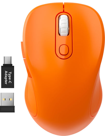 WisFox 2.4G Wireless Mouse for Laptop, Ergonomic Computer Mouse with USB Receiver and 3 Adjustable Levels, 6 Button Wireless Mice for Windows Mac PC Notebook (Grey)
