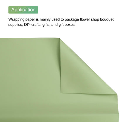 MECCANIXITY Flower Wrapping Paper Waterproof Floral Wrap Pine Green Gift Packaging 22.8 x 22.8 Inch Used for DIY Crafts Bouquet Packaging 20 Pcs
