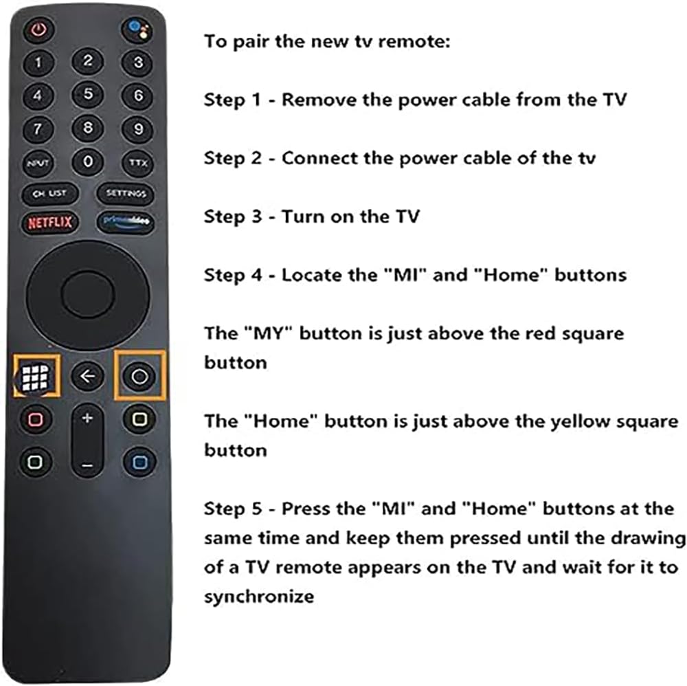 Universal Remote Control for Xiaomi Mi TV 4S 4A Smart TV, Replacement Remote Control for Xiaomi Mi 4S 4A Smart TV with Bluetooth and Voice Control