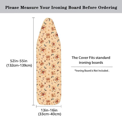 Gingerbread Ironing Board Cover 15x54 Inch, Bowknot Iron Board Cover