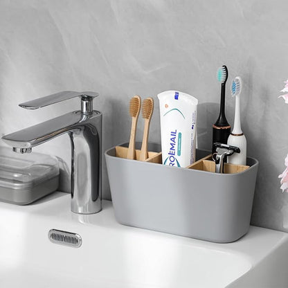 Toothbrush Holders for Bathrooms, Bamboo Tooth Brush Holder